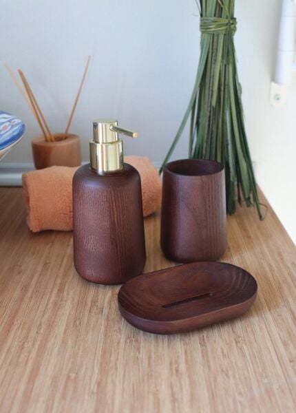 The Mia Wooden Banyo Seti 3 Parça
