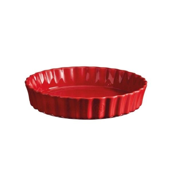 Emile Henry Tart-Börek-Flan Kabı Yuvarlak 28 cm Kırmızı/Burgundy