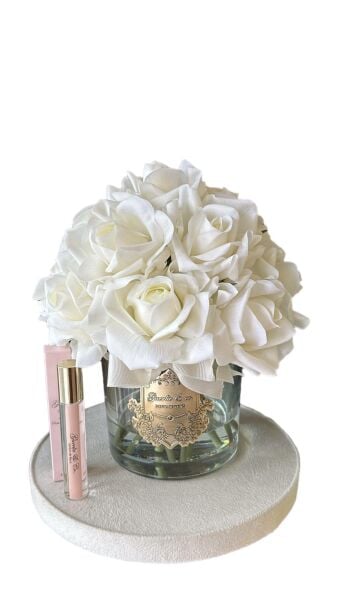 Guerlie&Co 13 Güllü Beyaz Şeffaf Cam Gold Logo