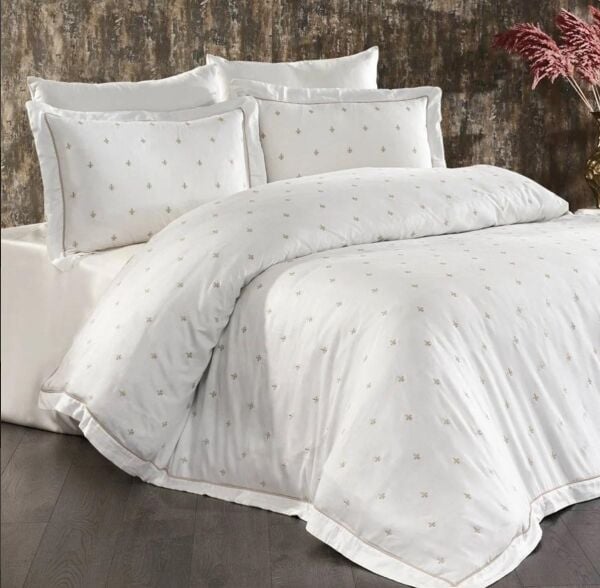 Nazik Home Hermes Pamuklu Nevresim Takımı Krem Çift Kişilik