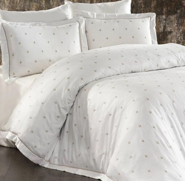 Nazik Home Hermes Pamuklu Nevresim Takımı Krem Çift Kişilik