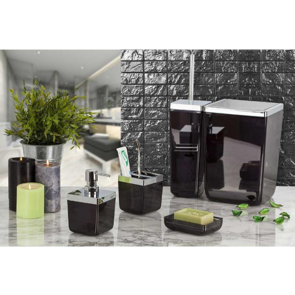 Primanova M-SAS01-25 Banyo Seti Toskana Şeffaf Siyah