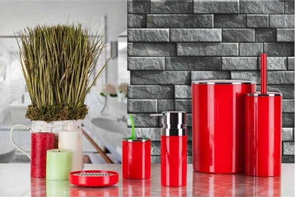 Primanova Lenox Banyo Seti Kırmızı