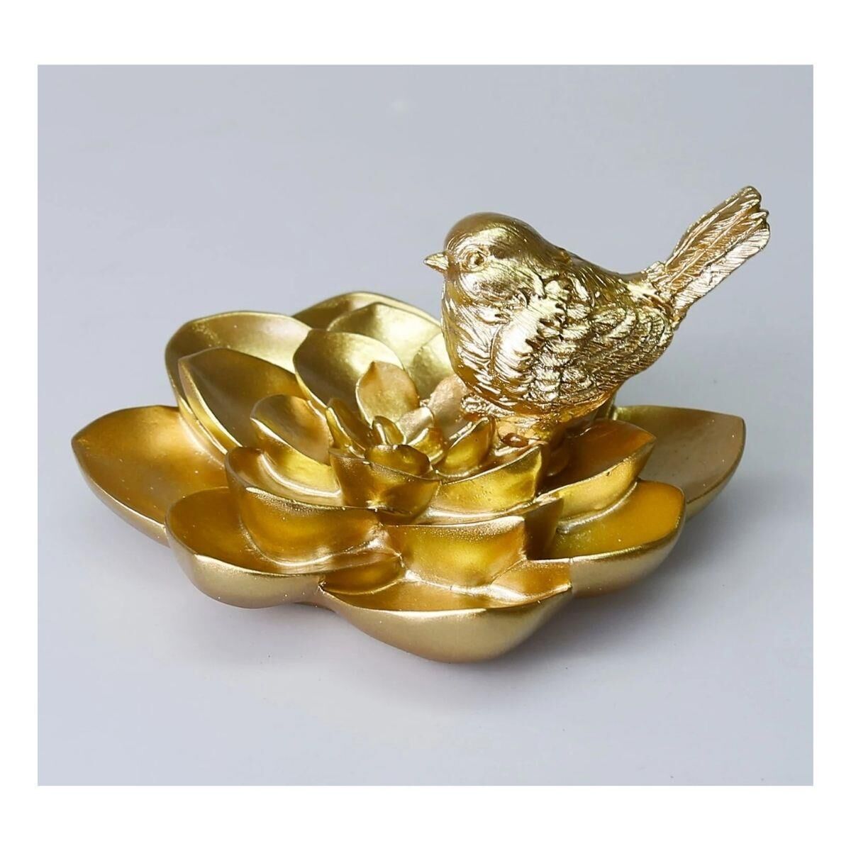 Selim Dekor Camellia  Kuşlu Aksesuar Altın