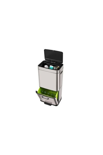 LuckyArt 35L+25L Eko Sensörlü Geri Dönüşümlü Çöp Kovası