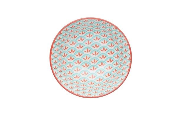 Mikasa Glazed Sırlı Seramik Kase Geometrik Açık Yeşil Desenli
