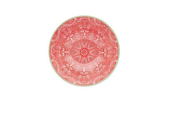 Mikasa Glazed Sırlı Seramik Kase Kırmızı Rose Garden Desenli