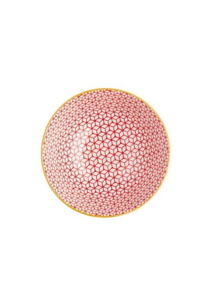 Mikasa Glazed Sırlı Seramik Kase Geometrik Mavi Desenli