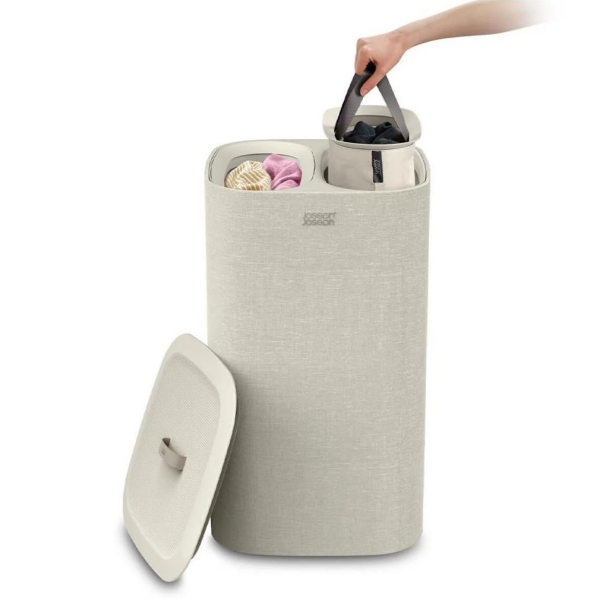 Joseph Joseph Tota Çamaşır Sepeti 60 L İki Bölmeli Ekru