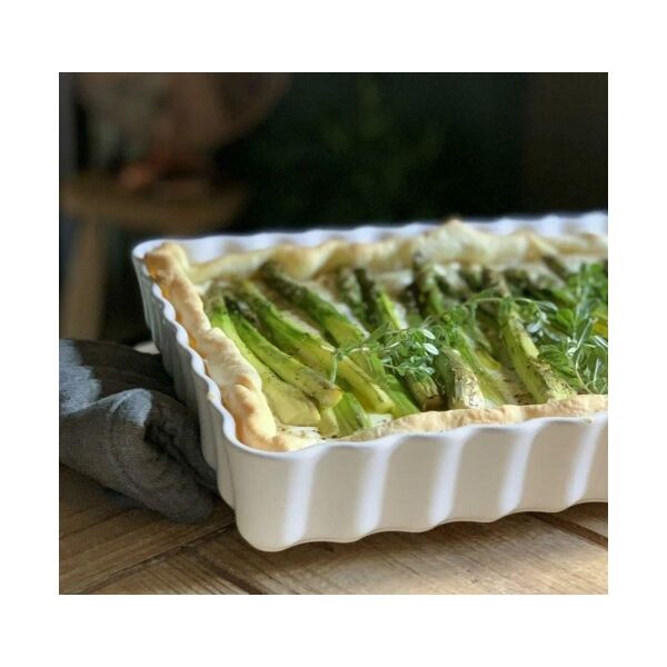 Emile Henry Tart-Börek Fırın Kabı Dikdörtgen 33 x 24 cm Ekru/Clay