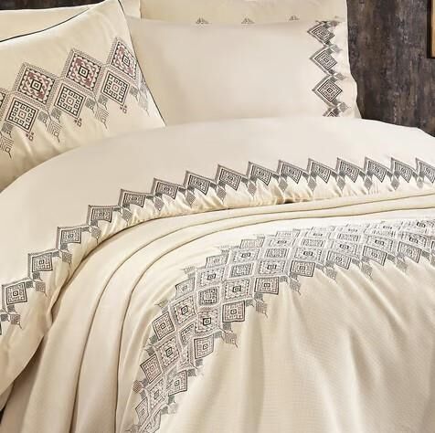 Nazik Home Henna Nevresim Pike Seti Bej Çift Kişilik