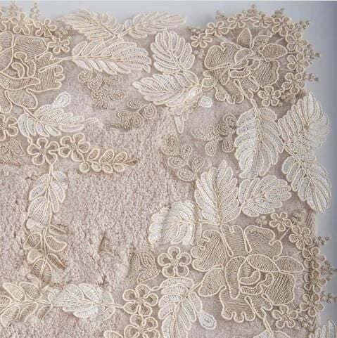 Nazik Home Floransa Dantelli İkili Banyo Paspas Seti Bej 60X100