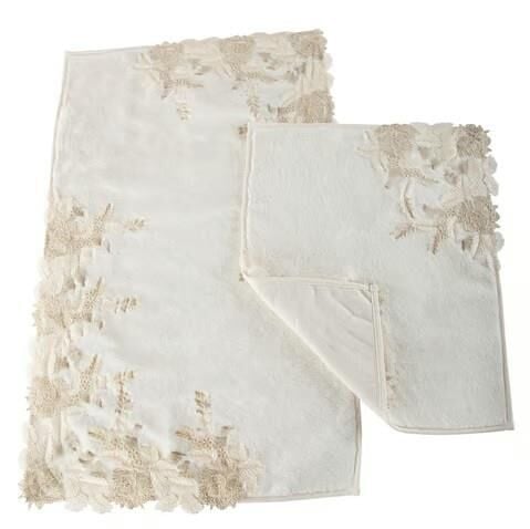 Nazik Home Floransa Dantelli İkili Banyo Paspas Seti Krem 60X100