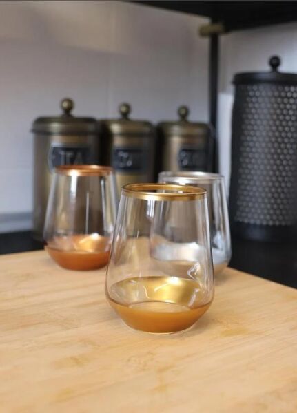 The Mia Glam Su Bardağı Kısa Gold 6 Parça