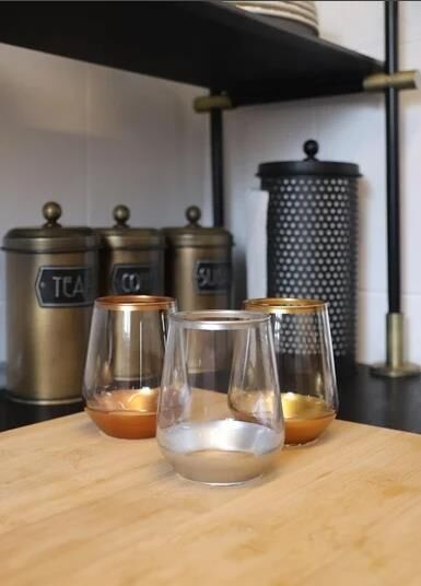 The Mia Glam Su Bardağı Kısa Gold 6 Parça