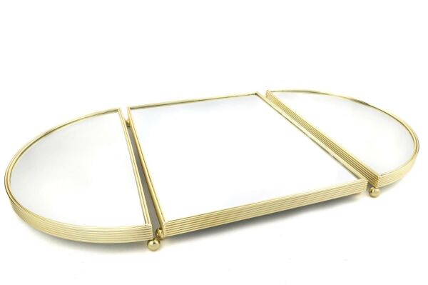 Mikasa Moor Altın Oval Aynalı Metal Tepsi 79x45cm