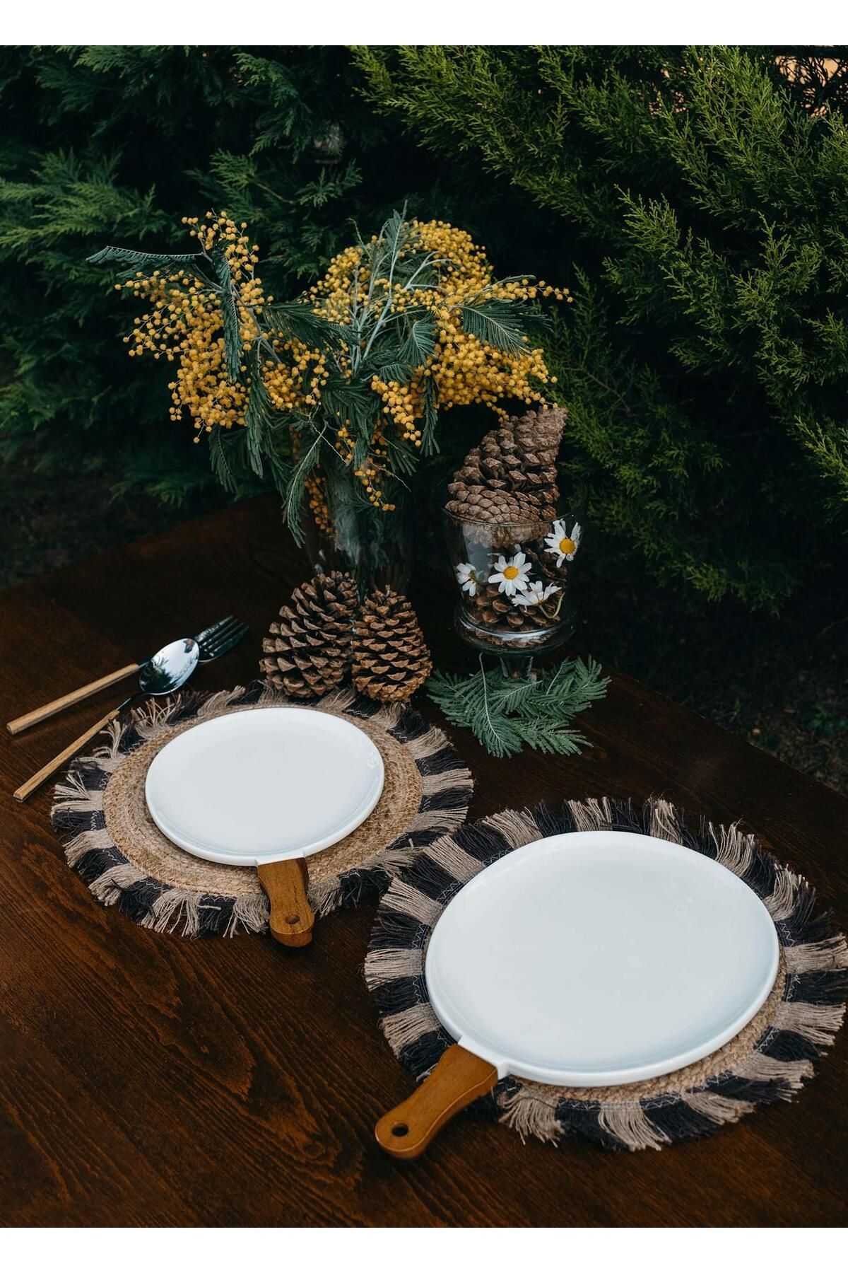 The Mia Woody Porselen Servis 34x21 cm