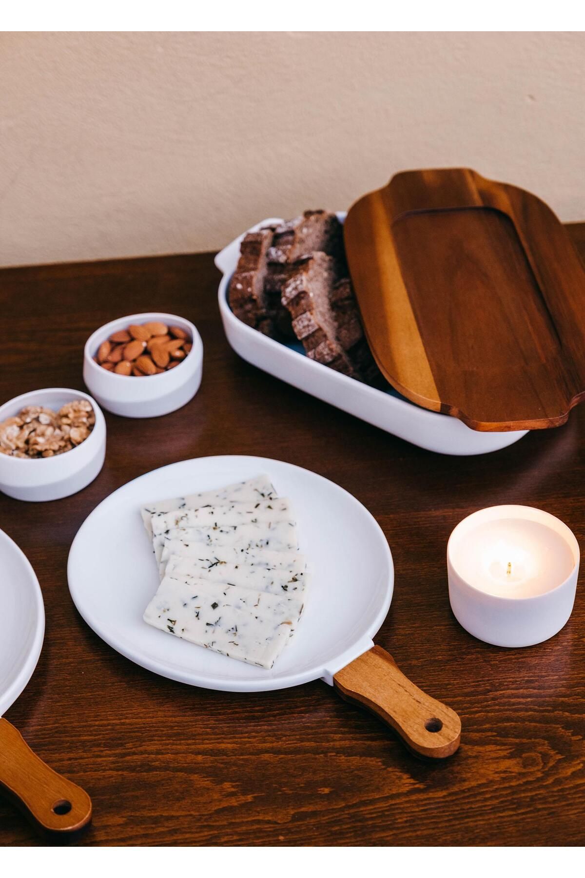 The Mia Woody Porselen Servis 34x21 cm