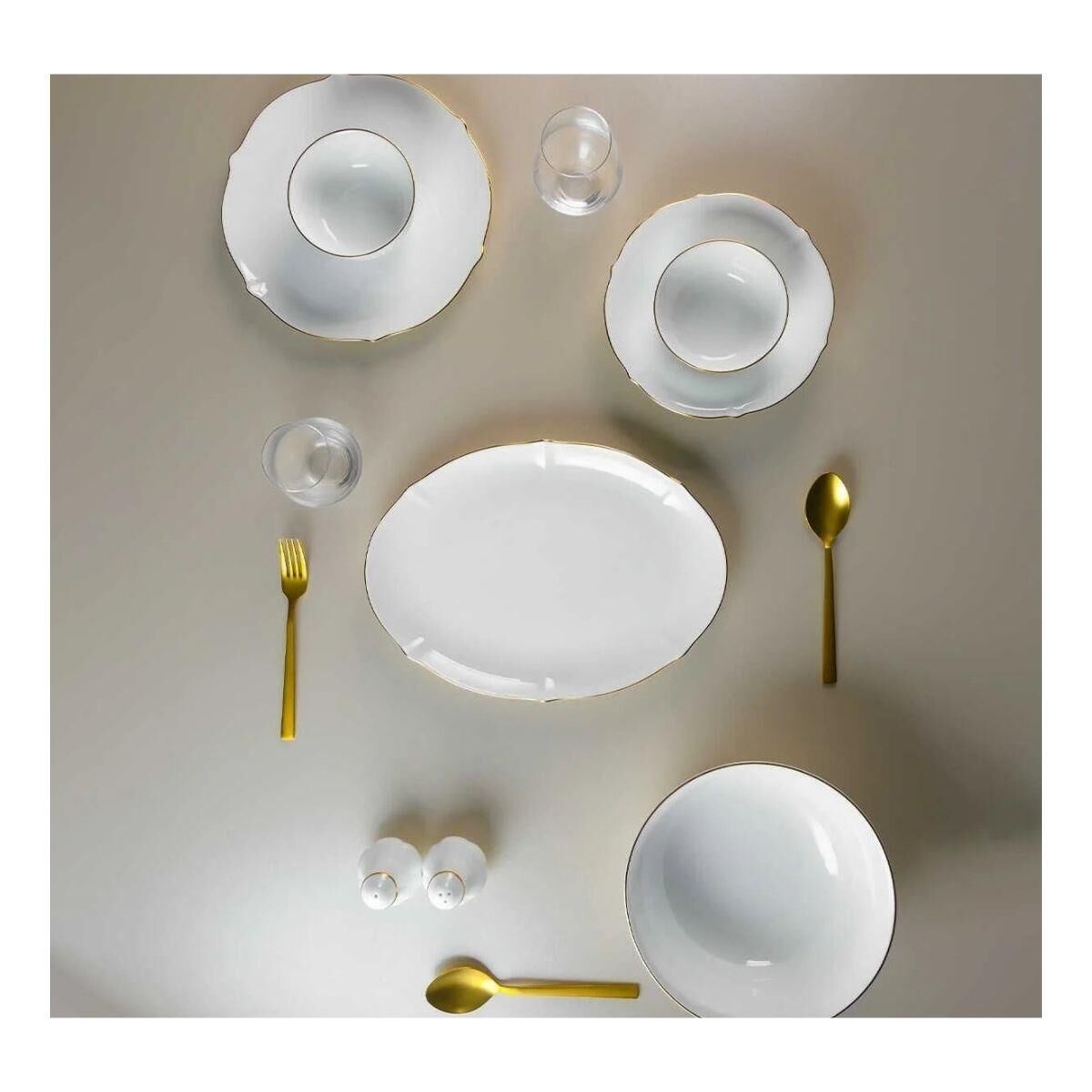 Evaliza Magnolia Premium Gold 60 Parça Yemek Takımı