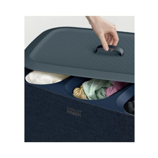 Joseph Joseph Tota 90 L Trio 3 Bölmeli Çamaşır Ayırma Sepeti-Siyah