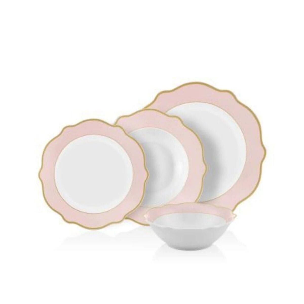 The Mia Jaswely Yemek Seti Pembe 24 Parça