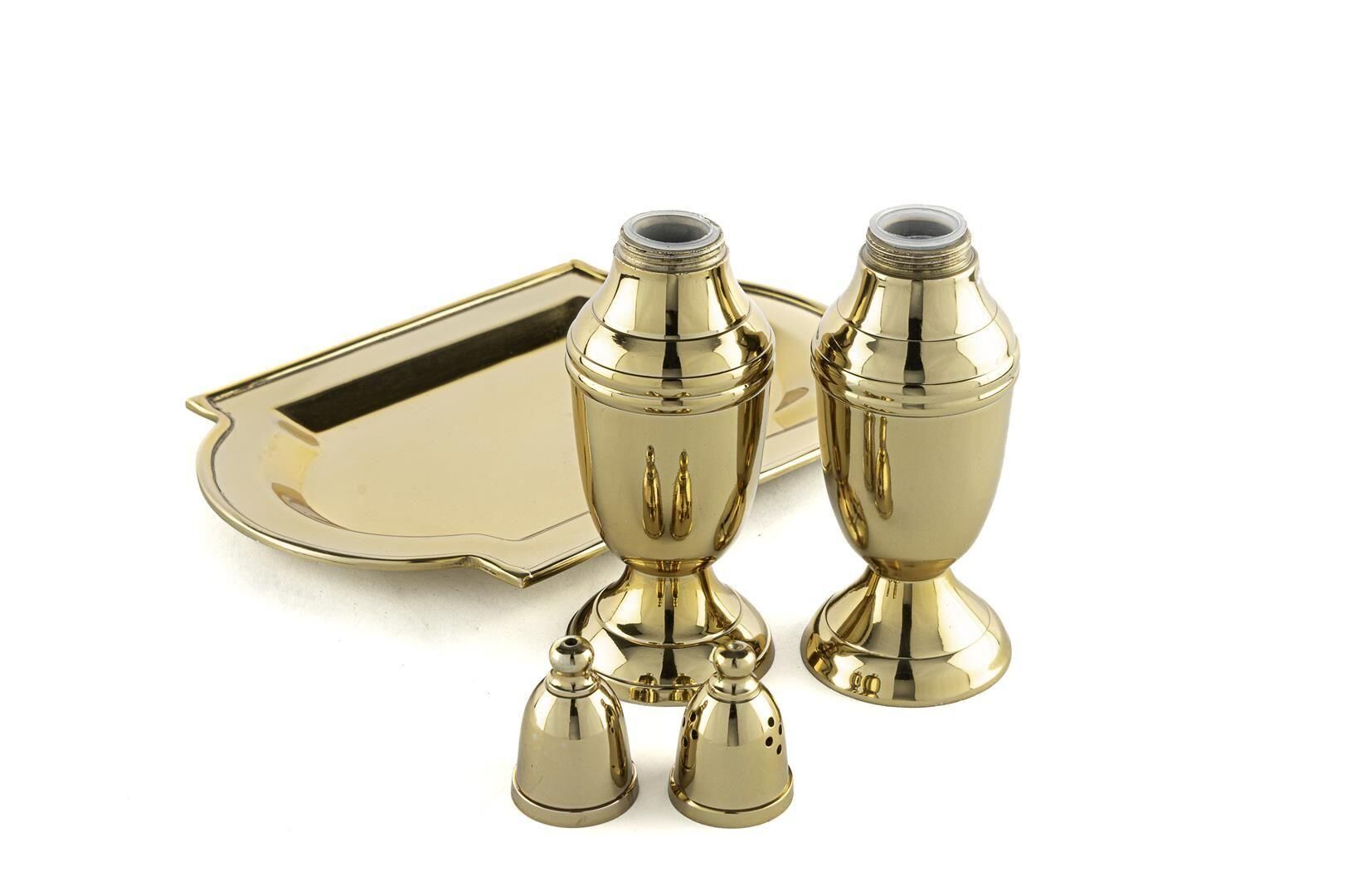 Mikasa Moor Gold Metal Tepsili Tuzluk Biberlik Seti 18x12x13cm