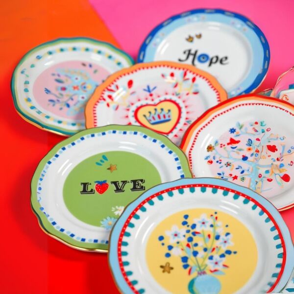 Baci Milano Mamma Mia Kuş Desenli Tatlı Tabağı 16 Cm