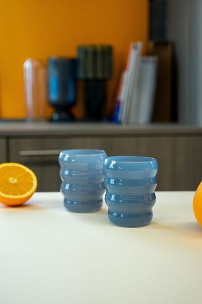 Easy Life 2'li Cam Su Bardağı Seti - Mavi 360 ml - 102404683001