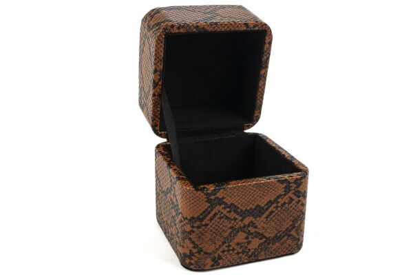 Mikasa Moor Turuncu Yılan Deri Takı Kutusu 13x13x14 cm