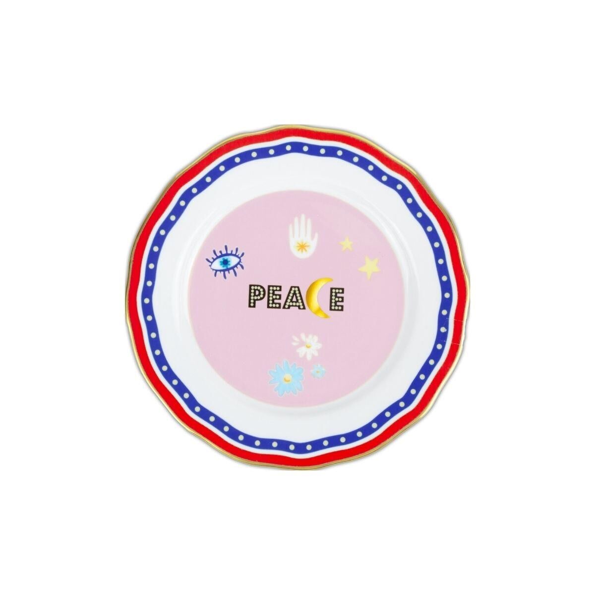 Baci Milano Mamma Mia Peace Yazılı Tabak 22 Cm