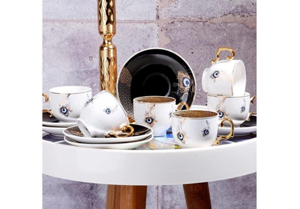 Kosova Byz-023 New Bone 100cc 6'lı Kahve Fincan Takımı Amulet