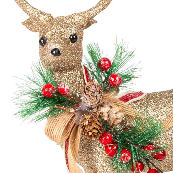 Yılbaşı Süsü Ren Geyiği Figürü Dore 32x23 Cm.