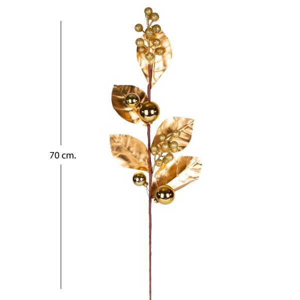 Yılbaşı Çiçeki Pike Berry Gold Simli Gold Yapraklı Yılbaşı Toplu Gold 70 cm