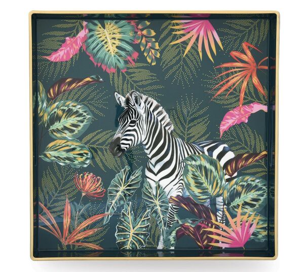 Easy Life Polipropilen Tepsi 33 x 33 x 4 cm - Zebra Desenli