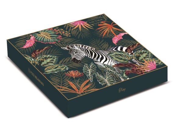 Easy Life Polipropilen Tepsi 33 x 33 x 4 cm - Zebra Desenli