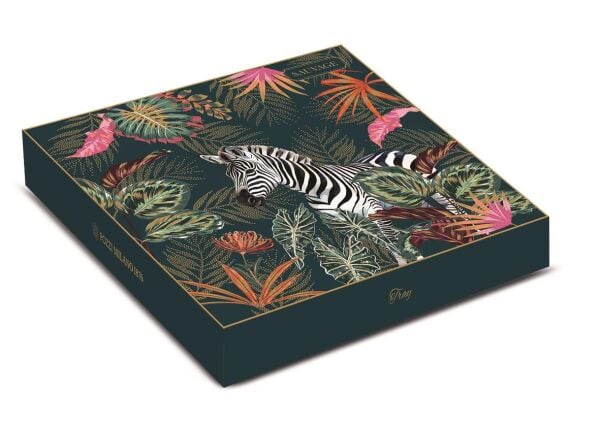 Easy Life Polipropilen Tepsi 33 x 33 x 4 cm - Zebra Desenli
