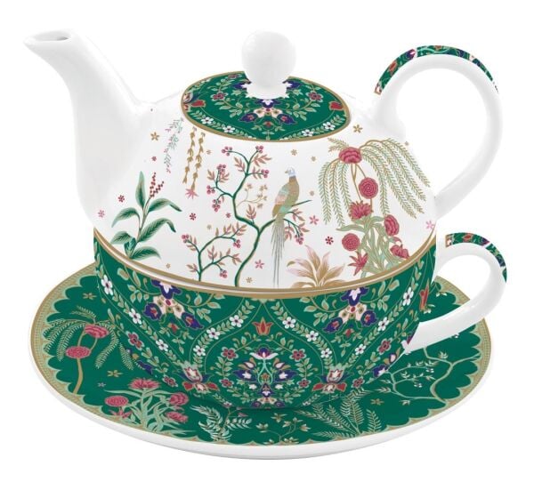 Easy Life Porselen Tek Kişilik Çaydanlık & Fincan+Tabak 350 ml + 350 ml