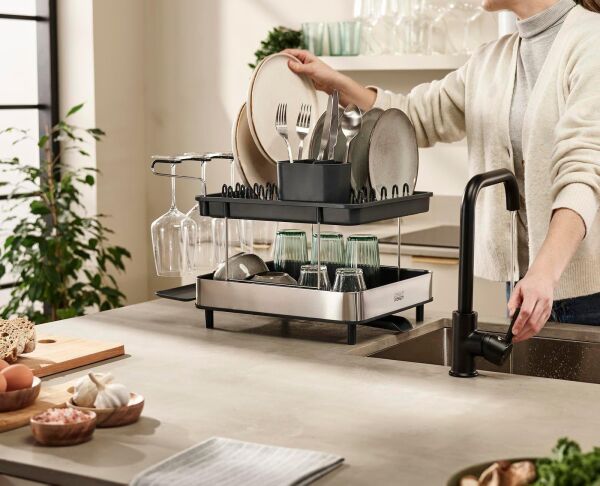 Joseph Joseph Excel 2 Katlı Çelik Bulaşıklık- Gri