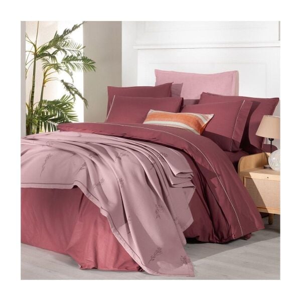 Sarev Eva Eldon Takım Pike Takımı  Nevresim Seti 1 Yastık-Pembe