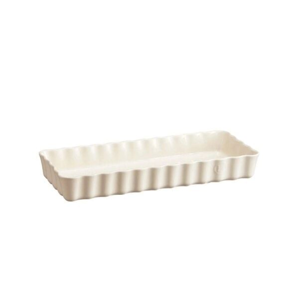 Emile Henry Tart-Börek Fırın Kabı Dikdörtgen 36 x 15 cm Ekru/Clay
