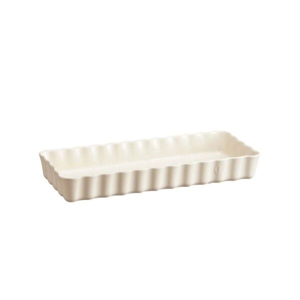 Emile Henry Tart-Börek Fırın Kabı Dikdörtgen 36 x 15 cm Ekru/Clay