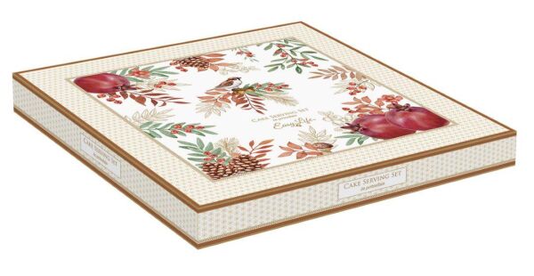 Easy Life Porselen Kek Servis Tabağı 32 cm Dilimleyicili