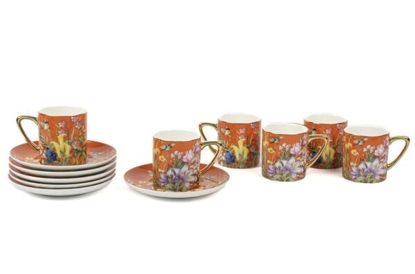 Mikasa Moor Garden Turuncu 6'lı Kahve Fincanı Seti 100CC