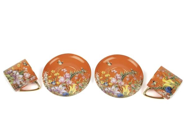 Mikasa Moor Garden Turuncu 2 li Duble Kahve Seti ve Demlik 200CC