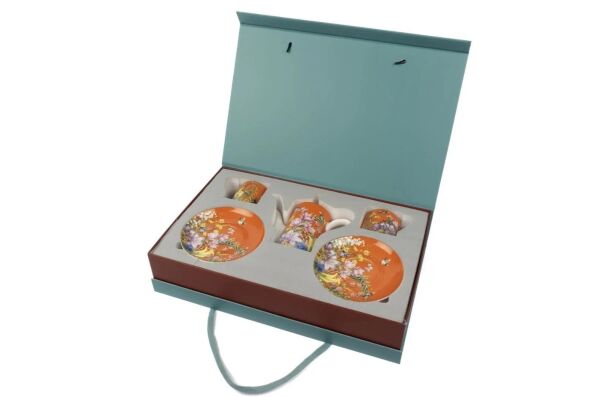 Mikasa Moor Garden Turuncu 2 li Duble Kahve Seti ve Demlik 200CC