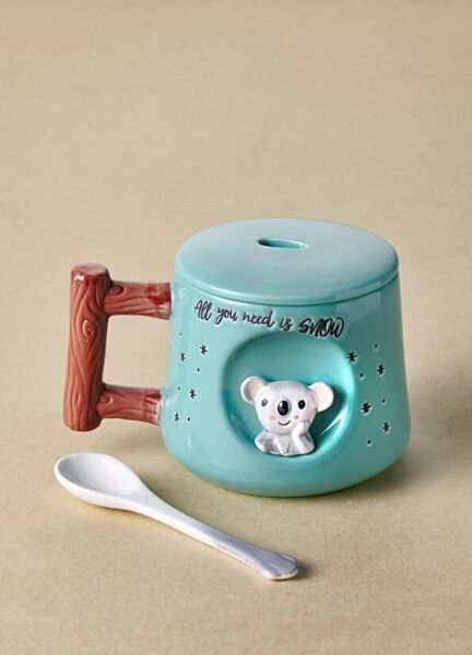 The Mia Koala Kapaklı ve Kaşıklı Kupa 370 ml