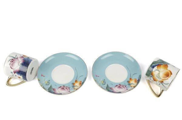 Mikasa Moor Garden Mavi 2'li Duble Kahve Seti ve Demlik 200CC