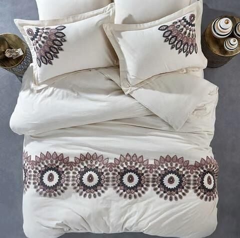 Nazik Home Evora Keten Nevresim Takımı Vizon / Antrasit Çift Kişilik