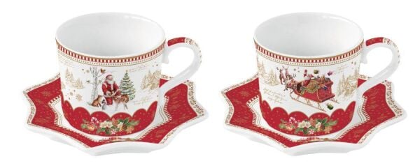 Easy Life 2 li Porselen Kahve Fincanı ve Tabağı Seti 120 ml