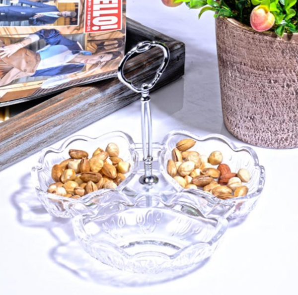 Kosova 031 Lale 3 Göz Çerezlik Metal Sap 21 x 10 Cm